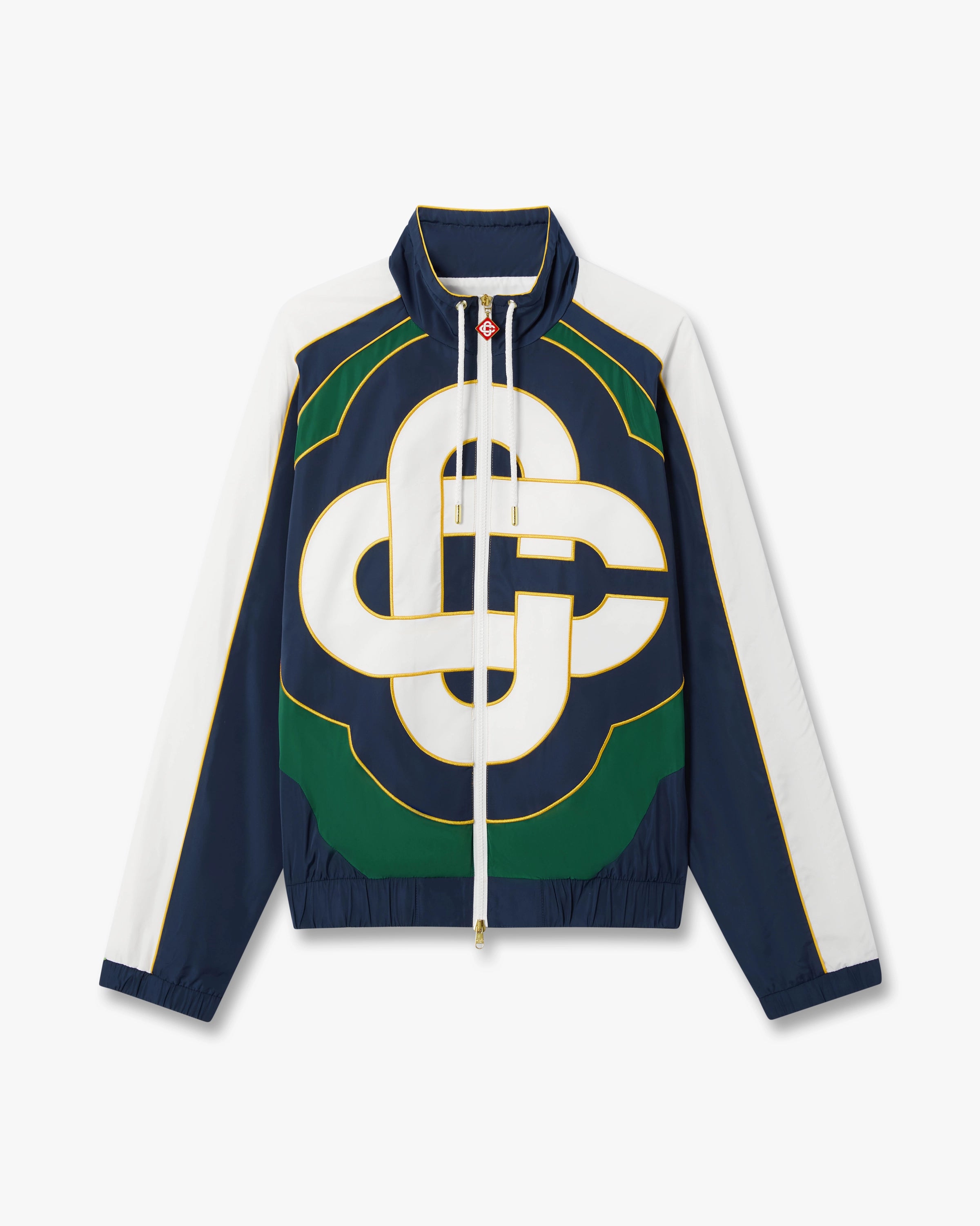 Casablanca Check Applique giacca antivento verde navy