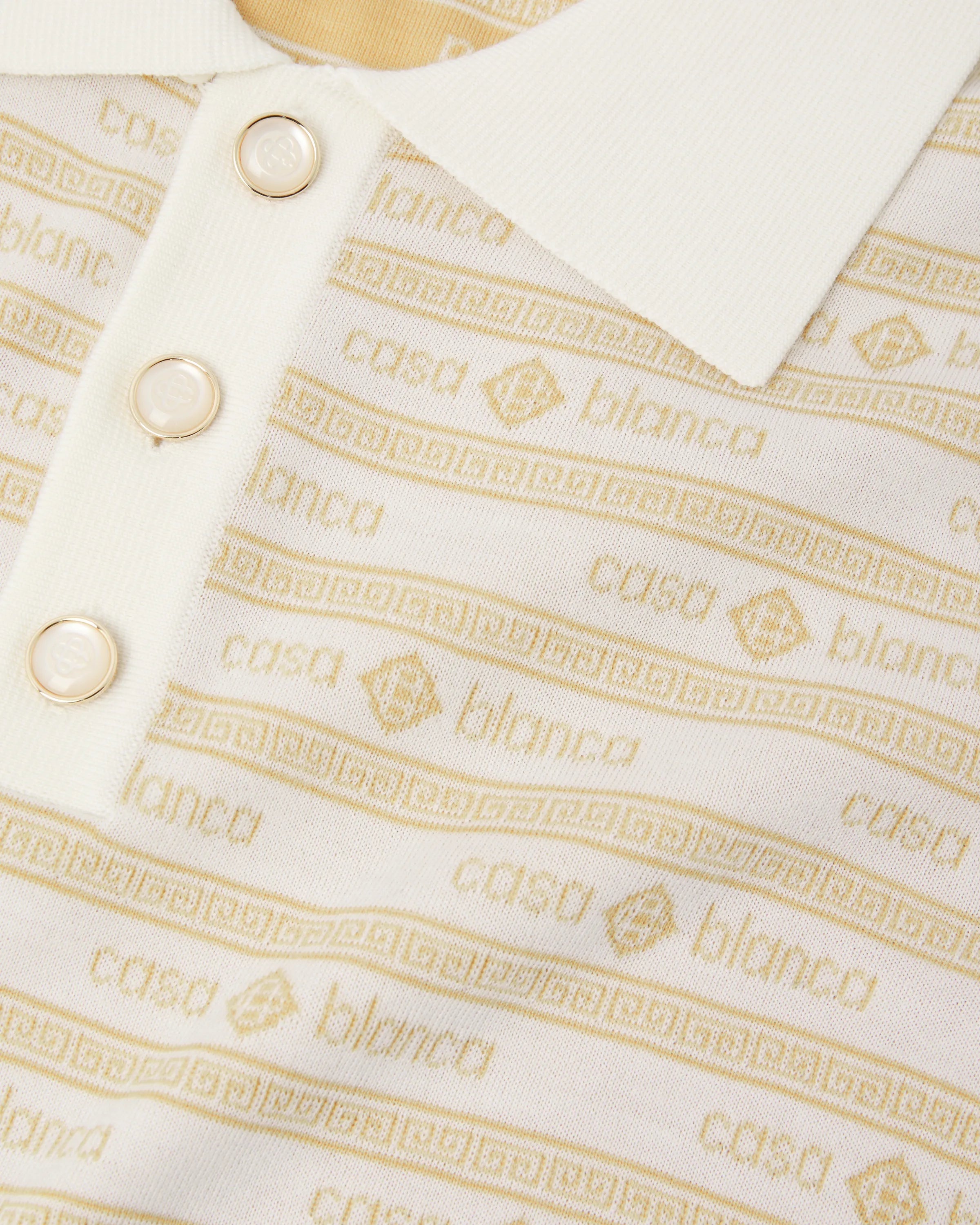 Casablanca Logo polo uomo beige lana merino