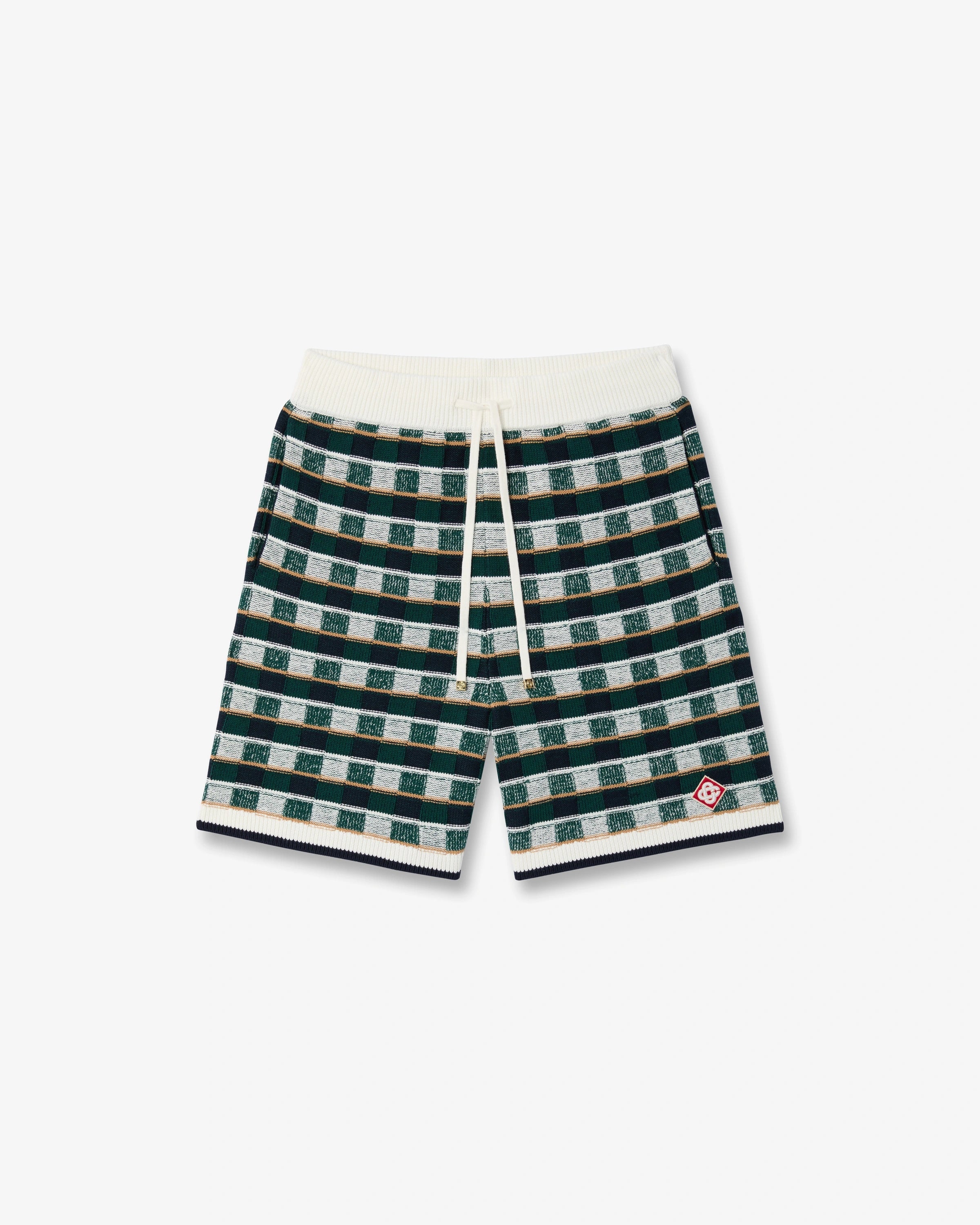 Casablanca Mosaic Green Crochet shorts verde cotone