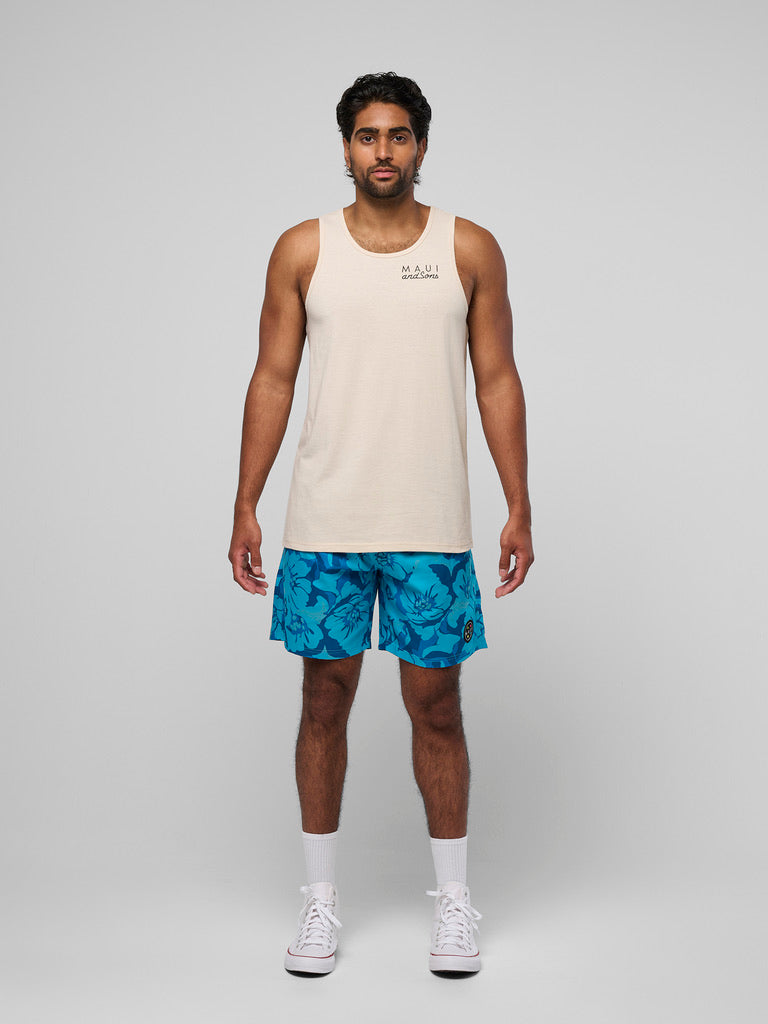Maui and Sons Fault Line costume mare uomo blu floreale