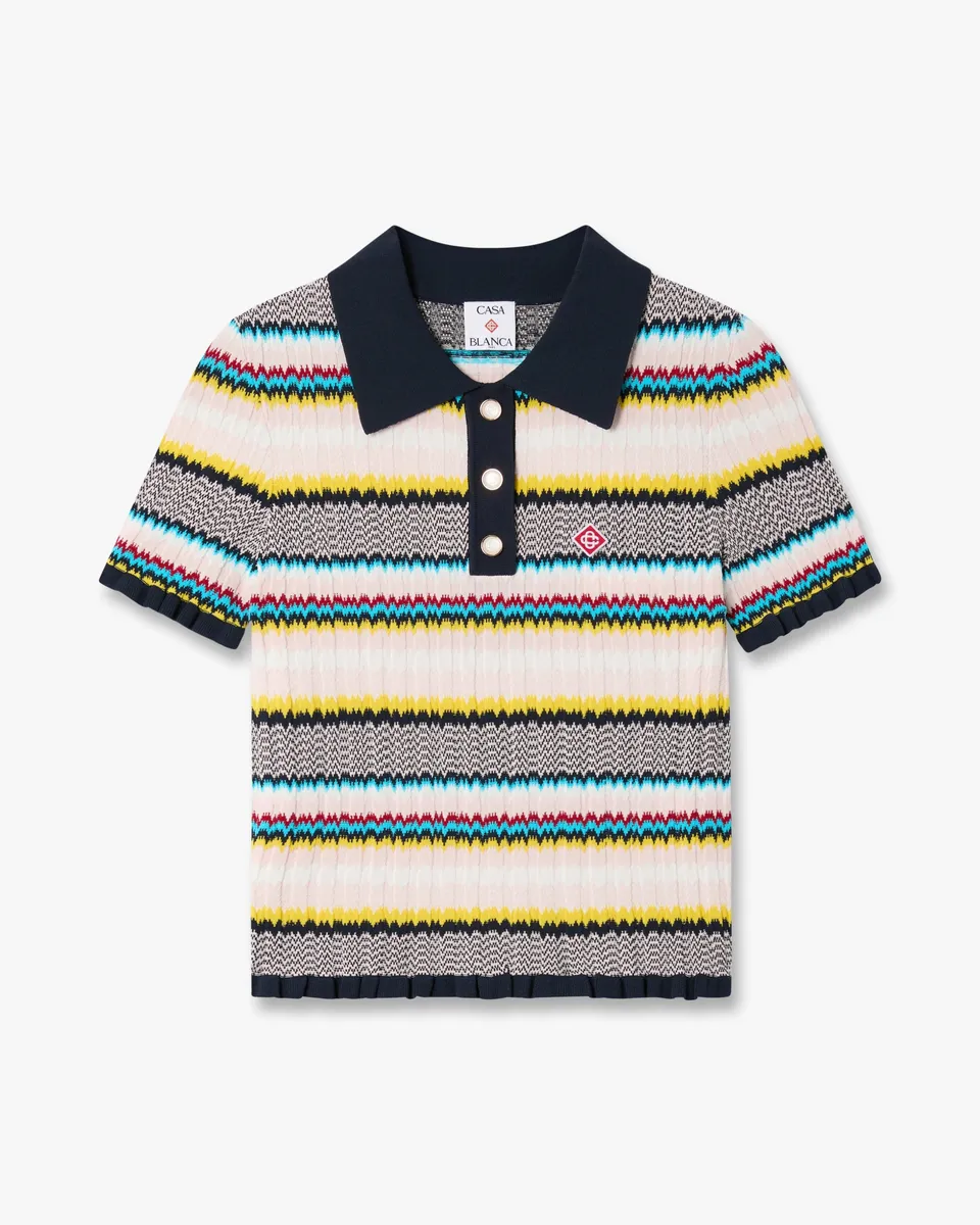 Casablanca Chevron polo maglia multicolore