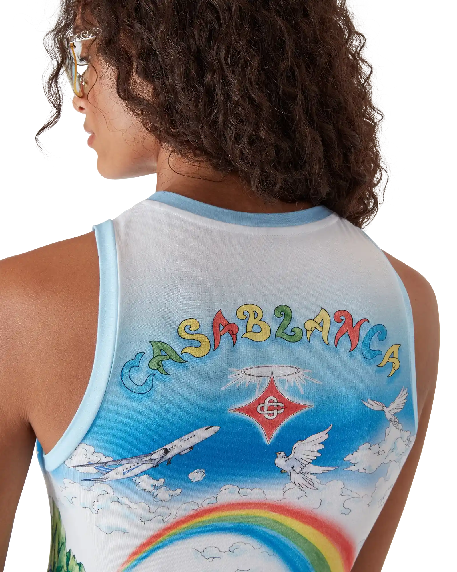 Casablanca Aloha abito maxi multicolore senza maniche