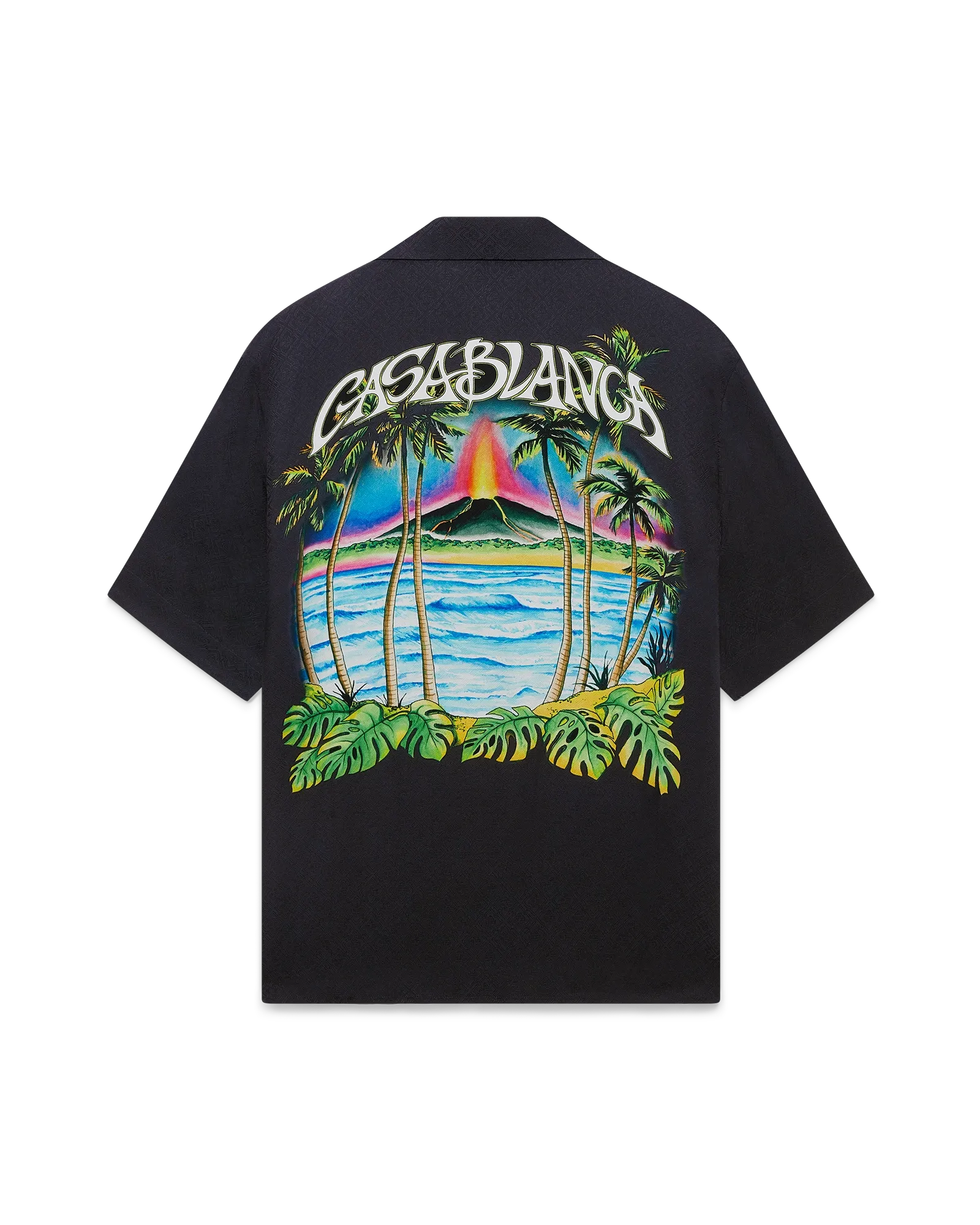 Casablanca Volcano camicia seta multicolore manica corta