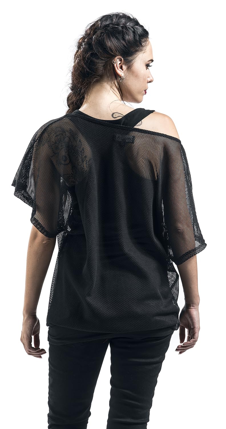 Gothicana by EMP t-shirt nera rete doppio strato S