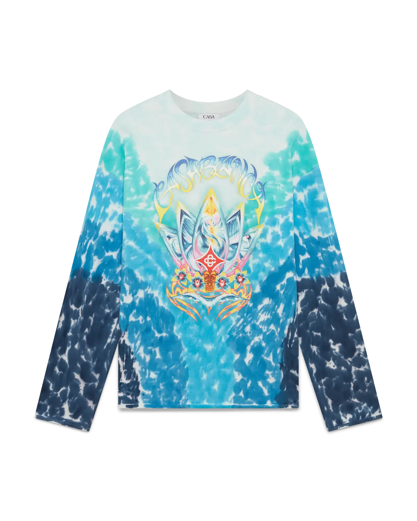 Casablanca Surf Lotus T-shirt Manica Lunga tie dye