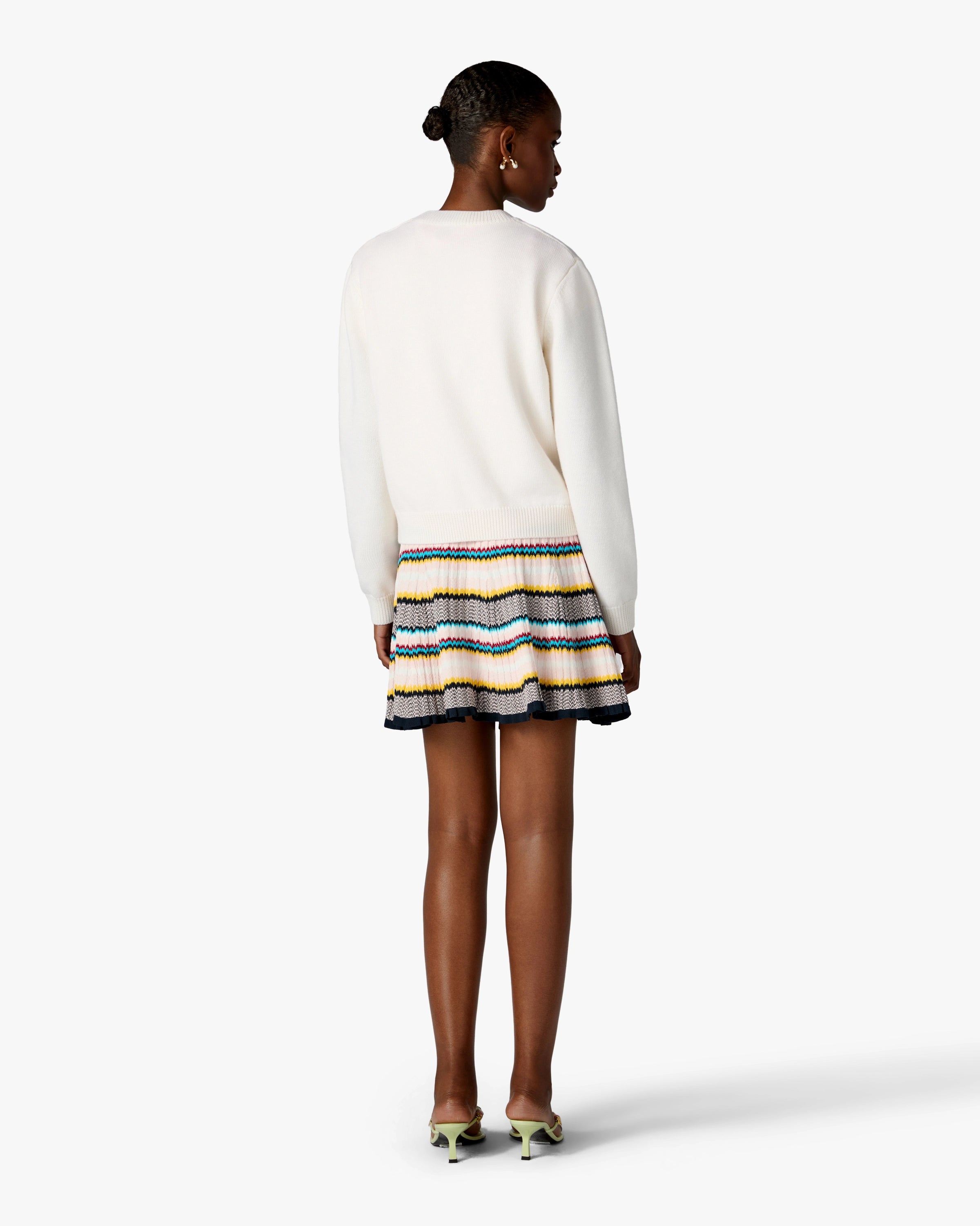 Casablanca Stacked Logo maglione crema lana merino