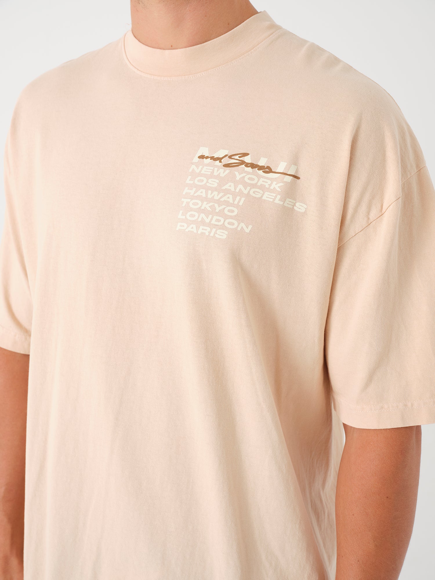 Maui and Sons City Wave maglietta beige vestibilità classica