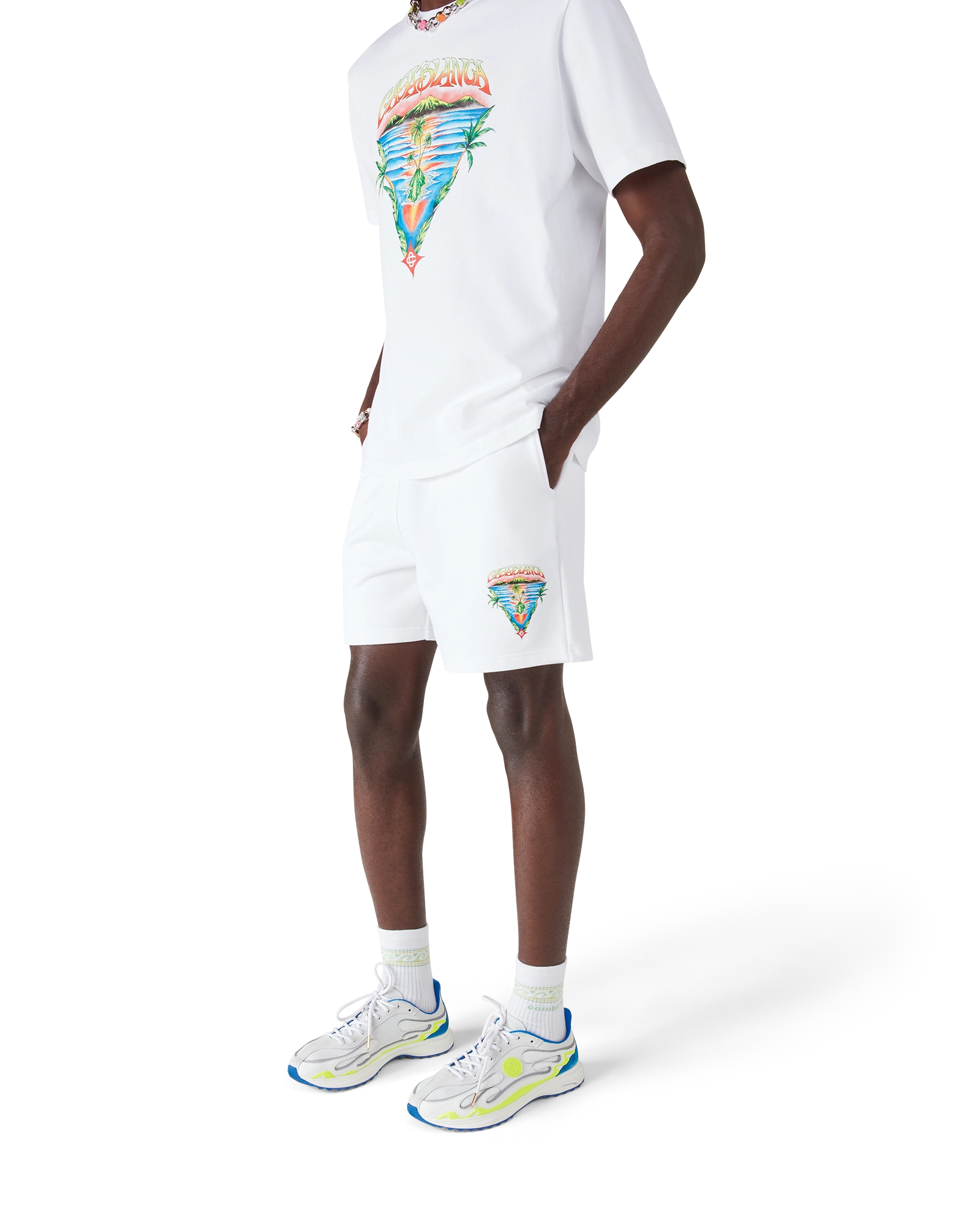 Casablanca Innocence Triangle shorts bianchi cotone