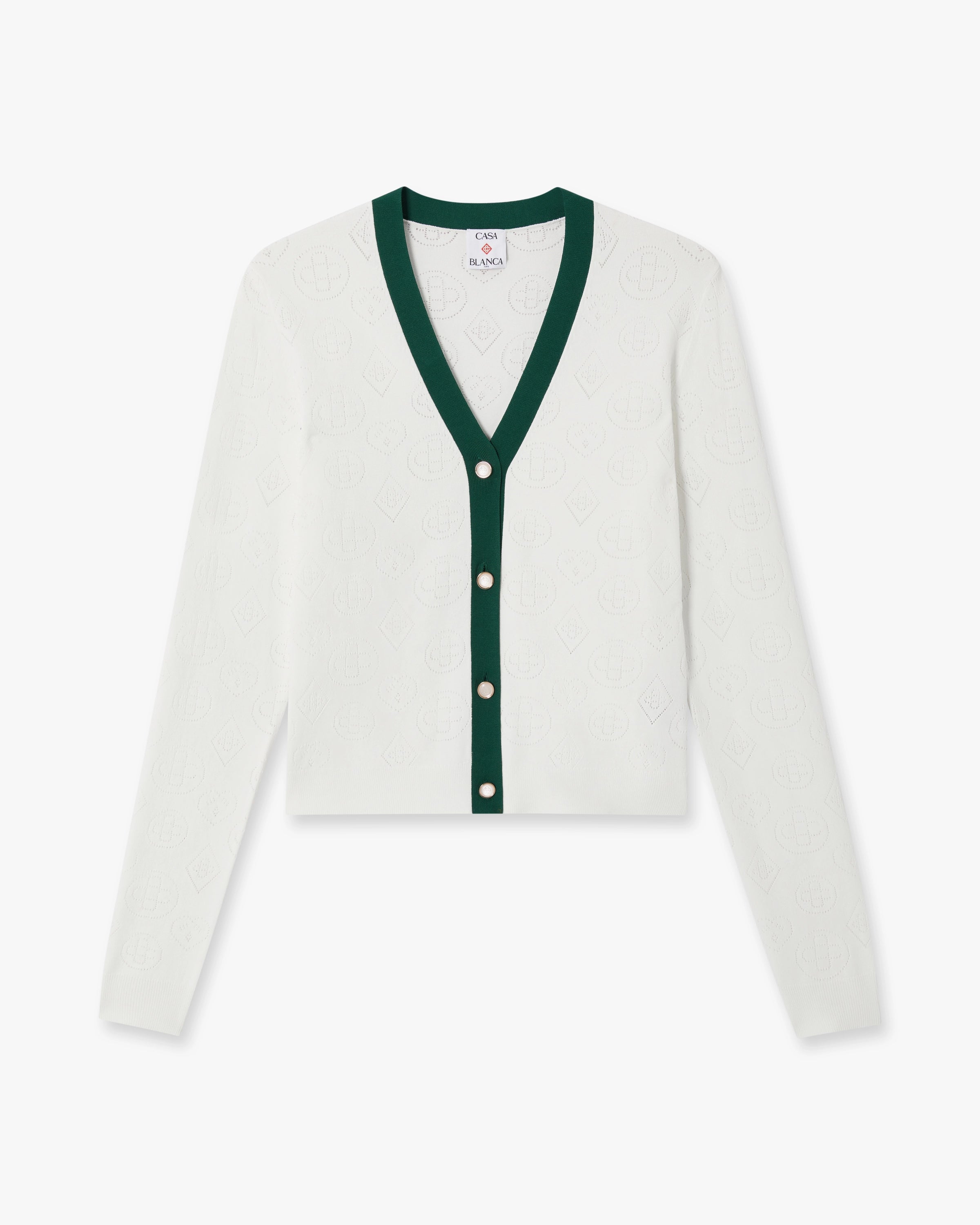 Casablanca Pointelle cardigan bianco donna