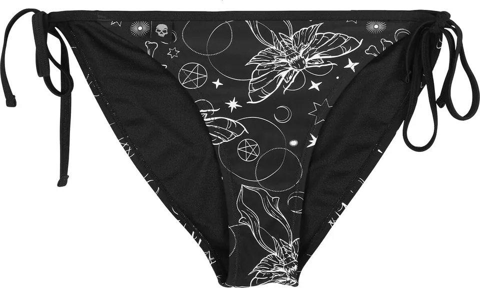 Gothicana by EMP slip bikini nero stampa witchy XL