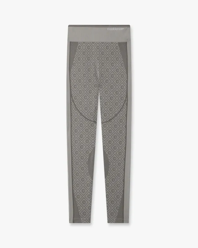 Casablanca Seamless Monogram Leggings grigio chiaro S/M elasticizzati