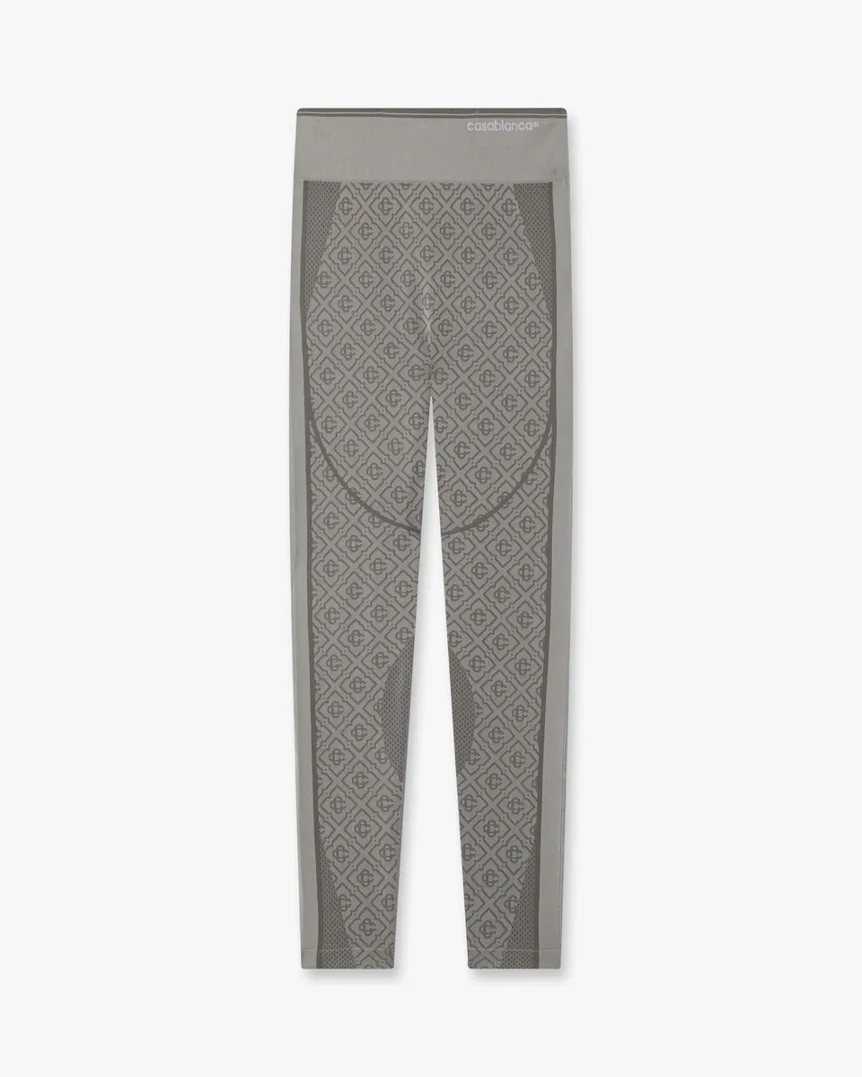 Casablanca Seamless Monogram Leggings grigio chiaro S/M elasticizzati
