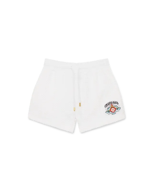 Casablanca Waves Monogram shorts spugna bianchi