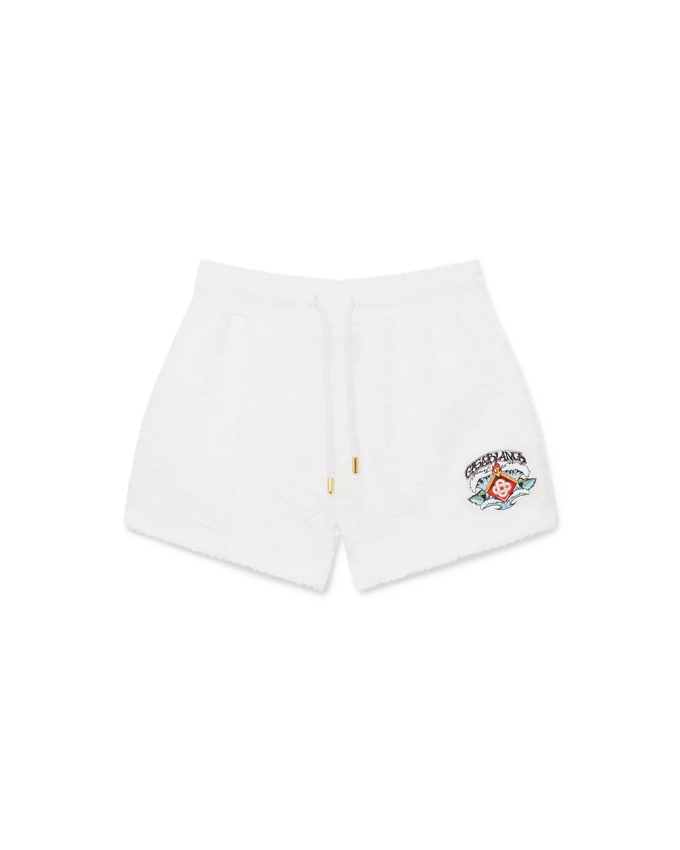 Casablanca Waves Monogram shorts spugna bianchi