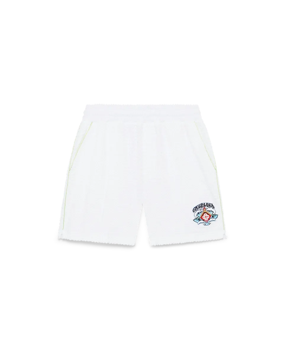 Casablanca shorts uomo bianchi spugna monogram