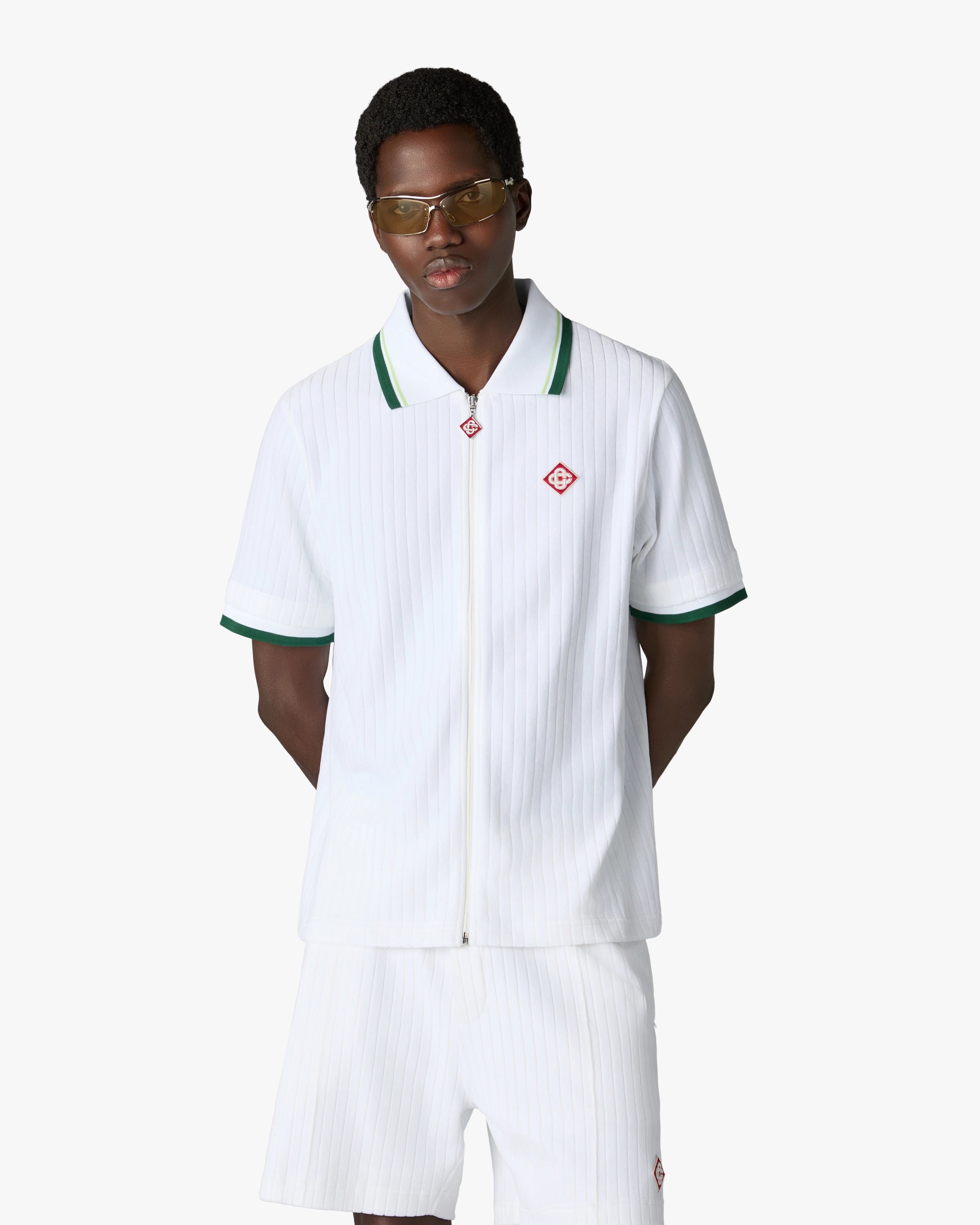 Casablanca Tennis Club camicia uomo ciniglia bianca M