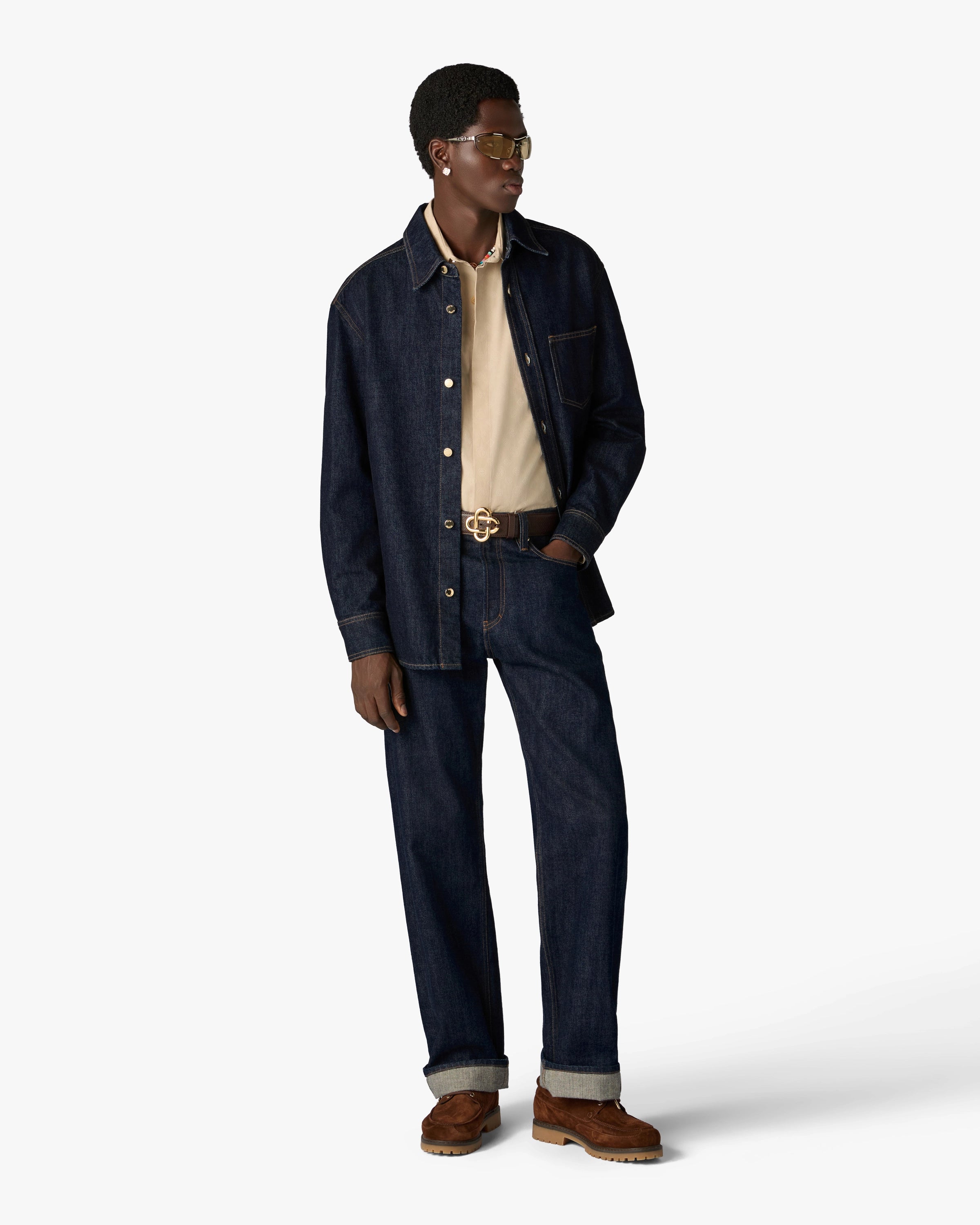 Casablanca jeans uomo indaco denim dritto slim