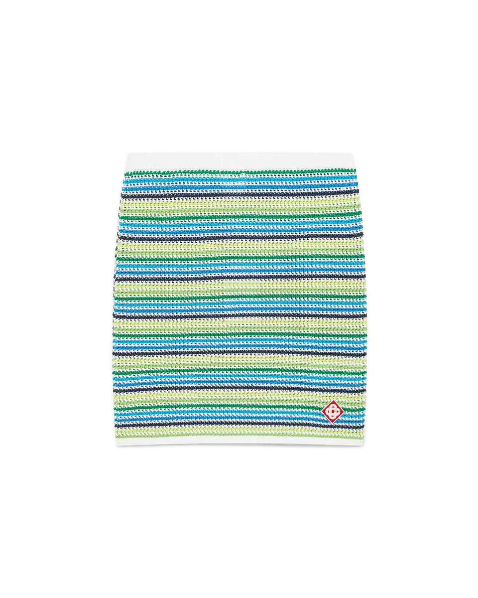 Casablanca Stripe minigonna verde cotone elasticizzata