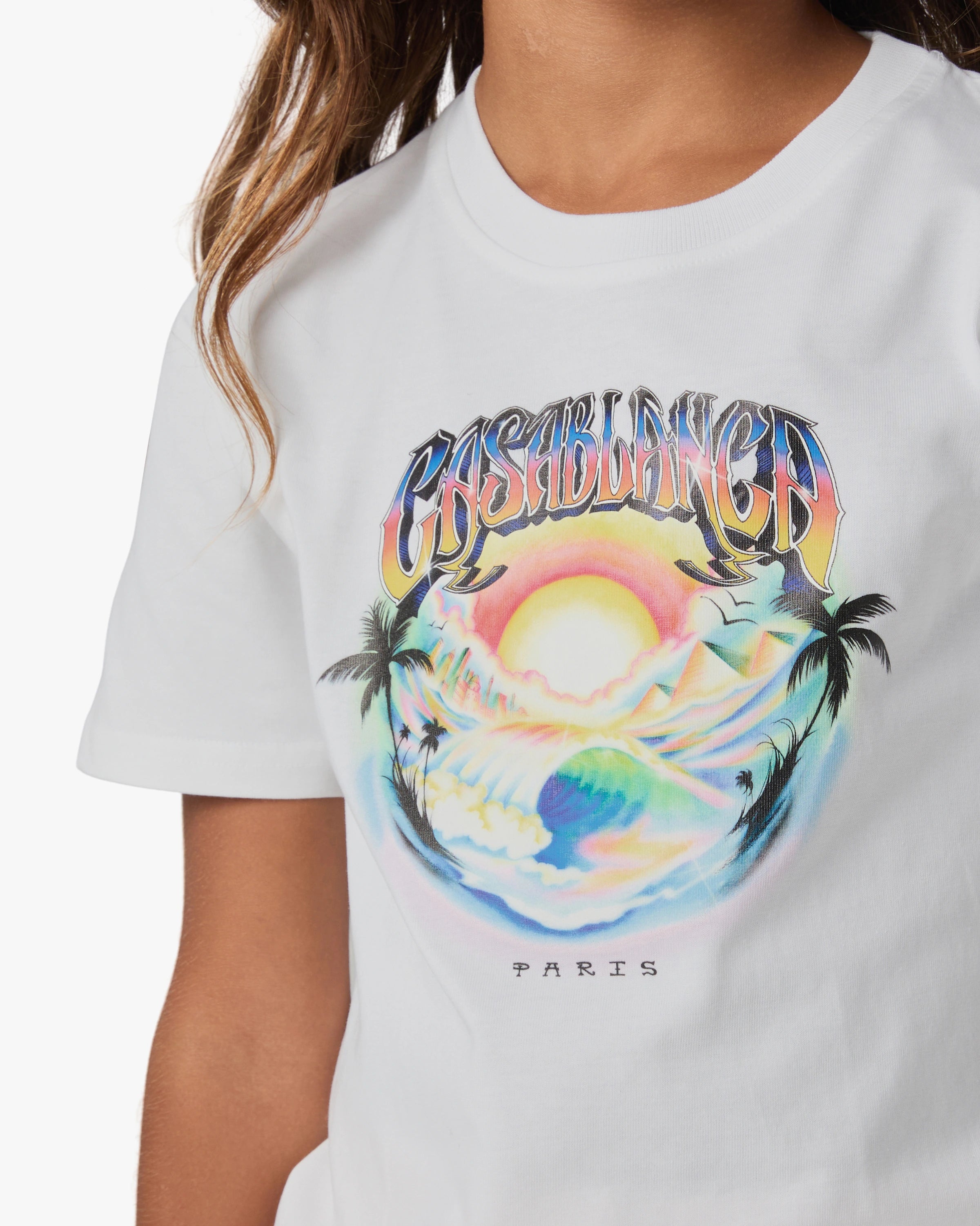 Casablanca Airspray t-shirt bambino bianca cotone organico