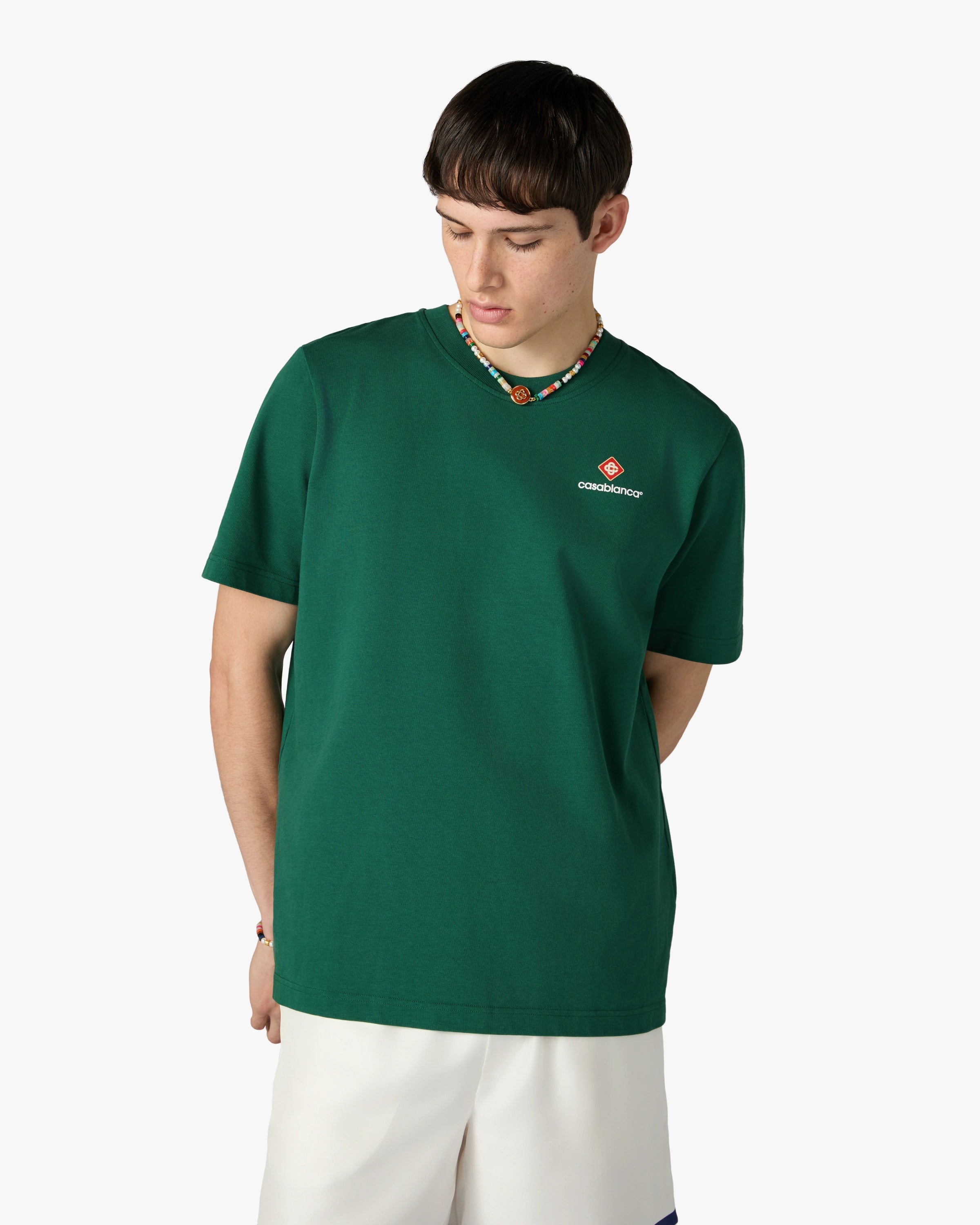 Casablanca Sport Type maglietta verde uomo cotone organico
