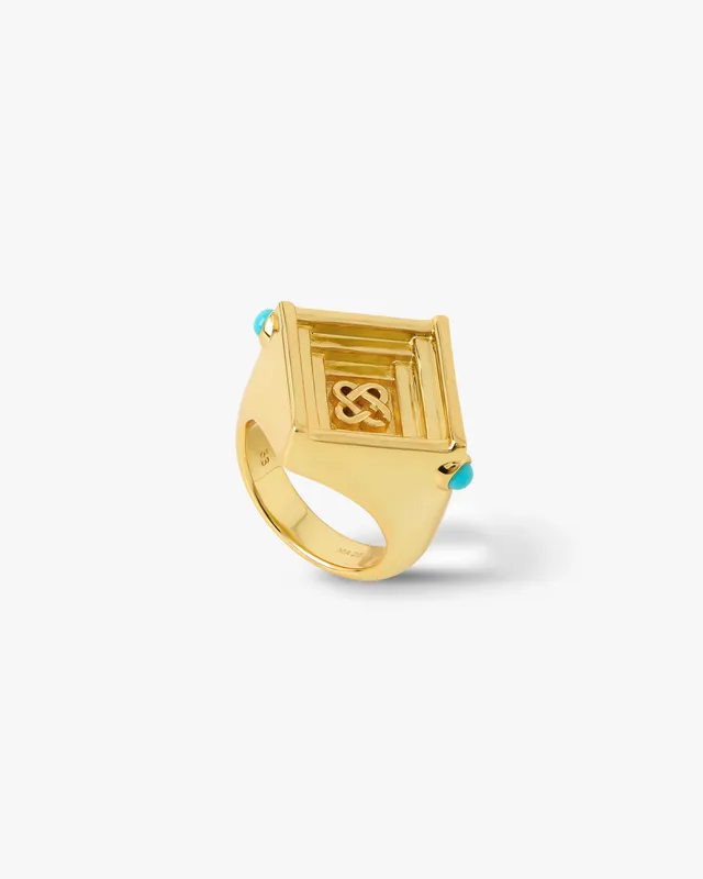 Casablanca Wrapped anello oro verde turchese