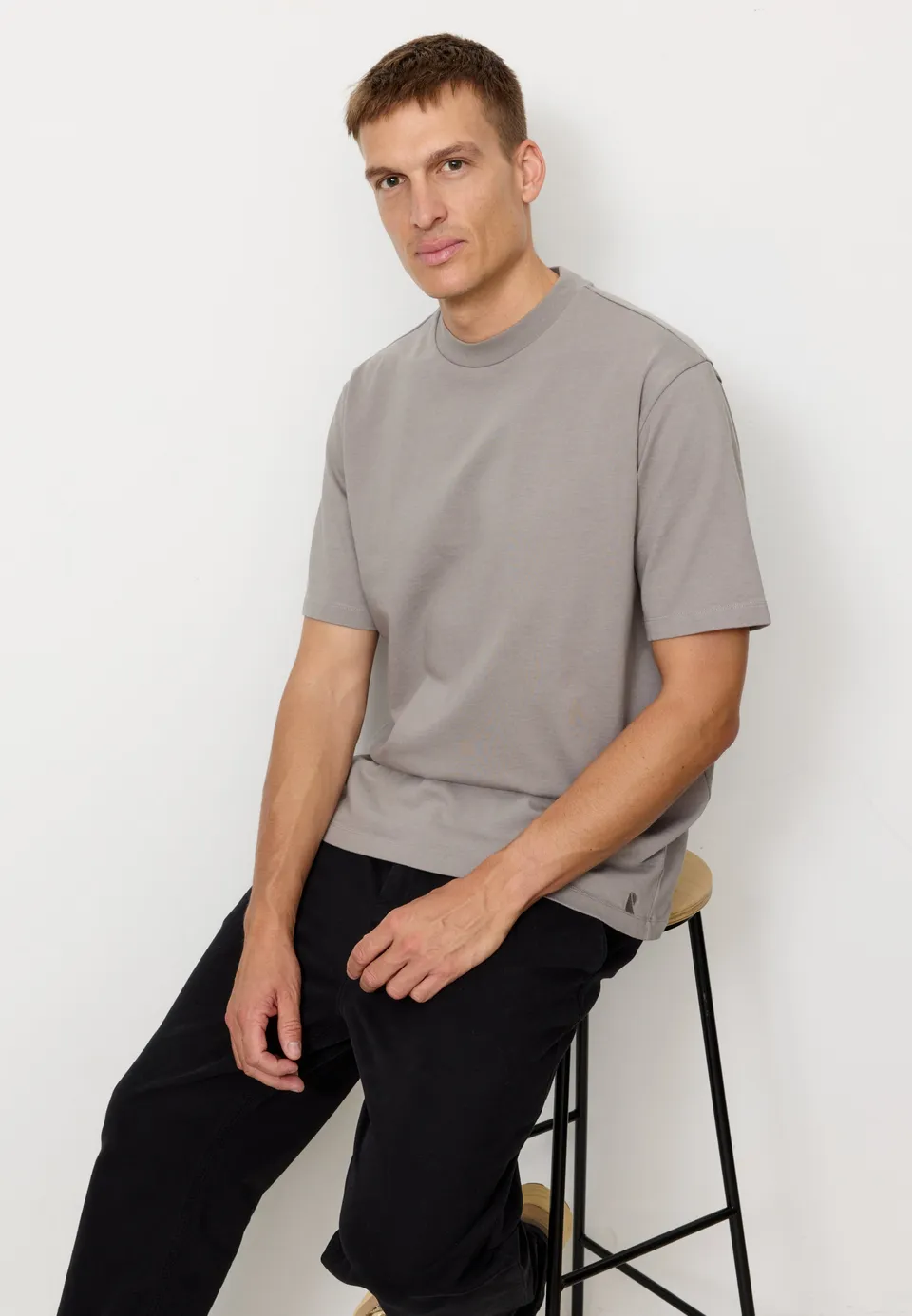 Recolution Elder t-shirt uomo greige cotone pesante