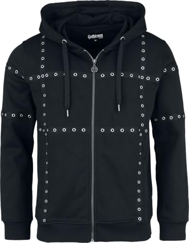 Gothicana by EMP Felpa uomo nera zip interno felpato