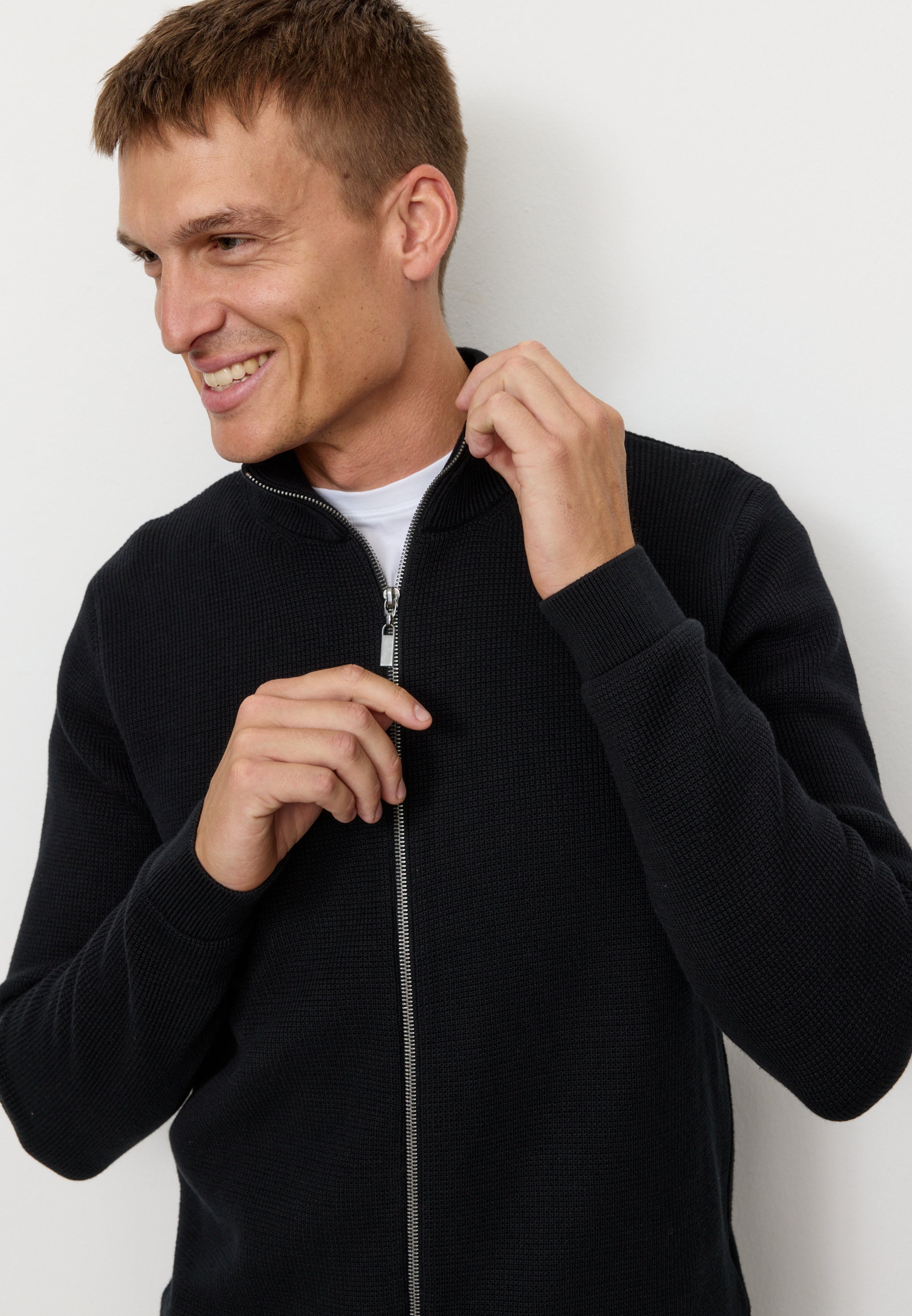 Recolution Tarragon cardigan nero cotone bio