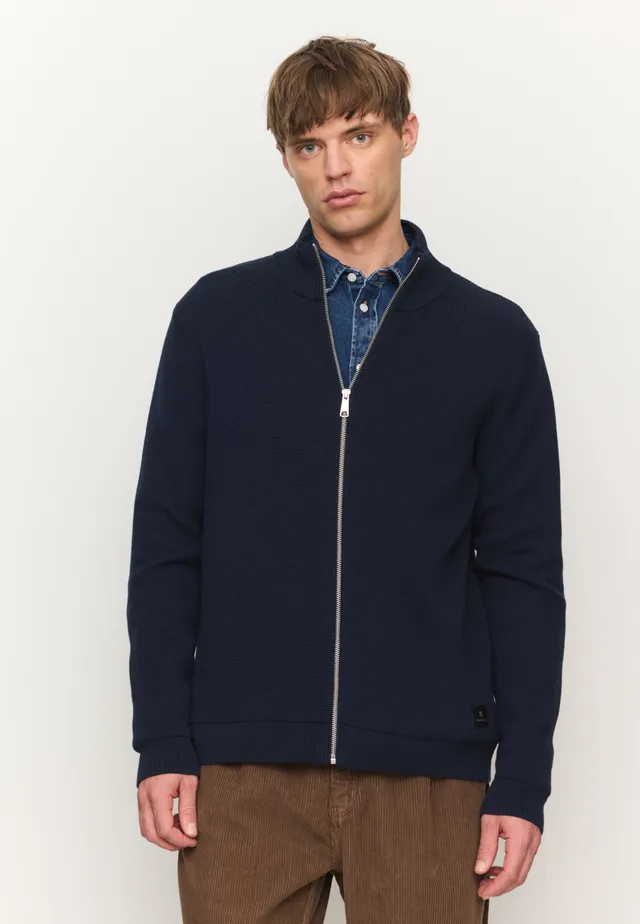 Recolution Tarragon cardigan uomo blu cotone bio
