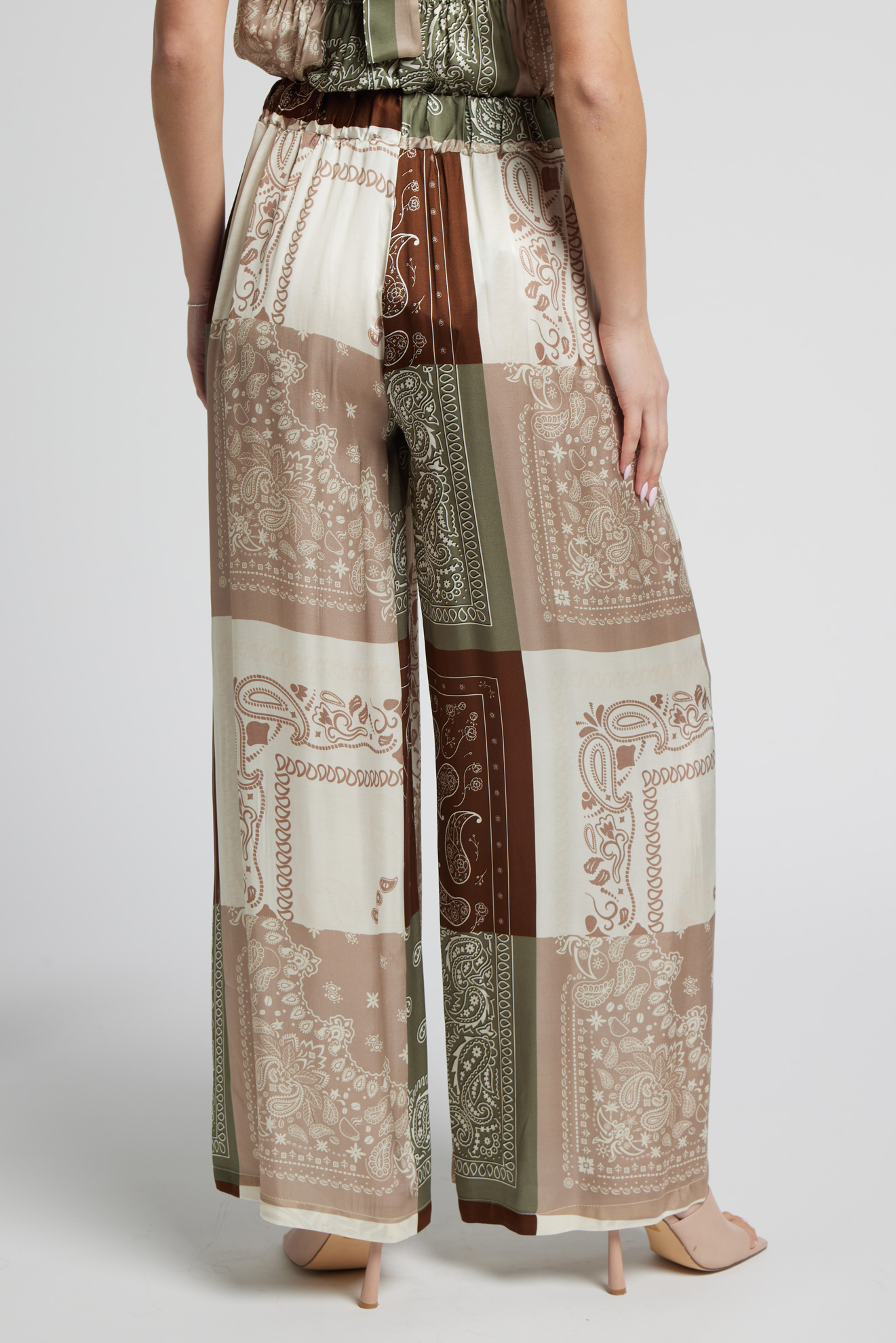 Sarah Chole Girasole 37363 pantaloni raso viscosa fantasia