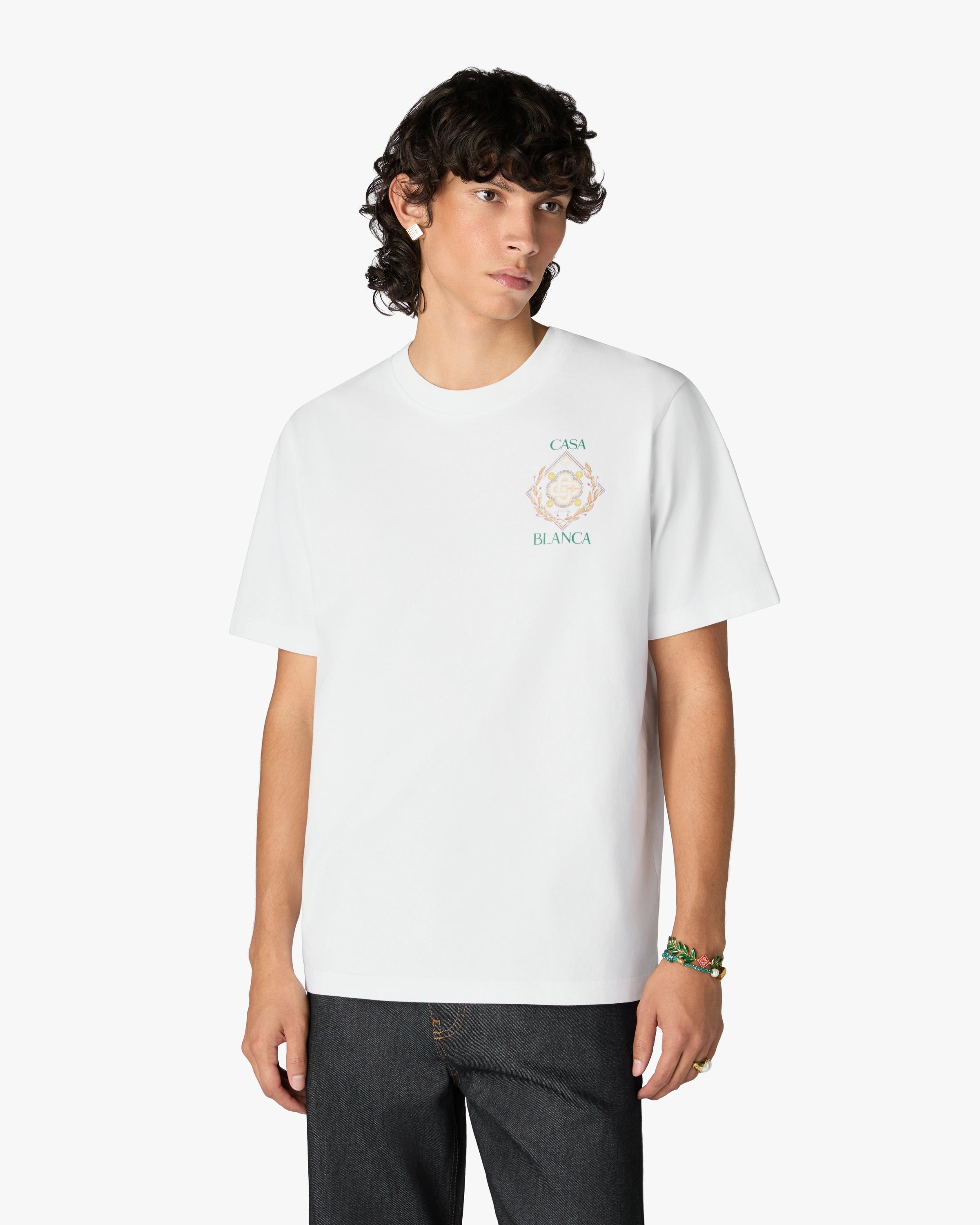 Casablanca Championship T-shirt bianca cotone