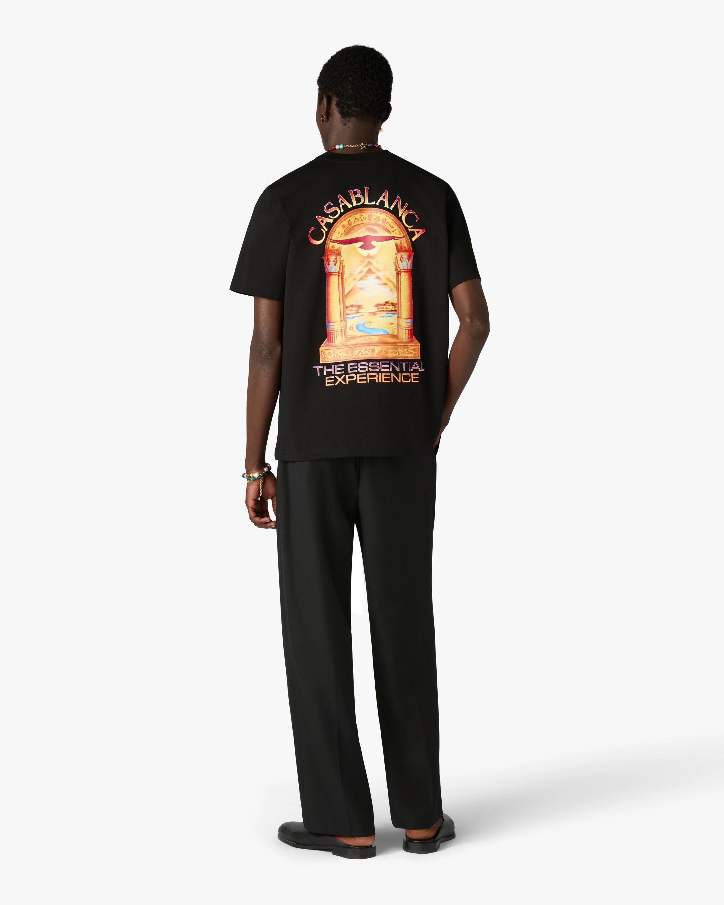 Casablanca Hermons Mirage t-shirt nera cotone organico