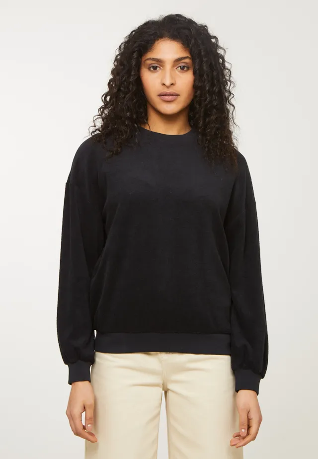 Recolution NERINE felpa nero cotone bio loose fit