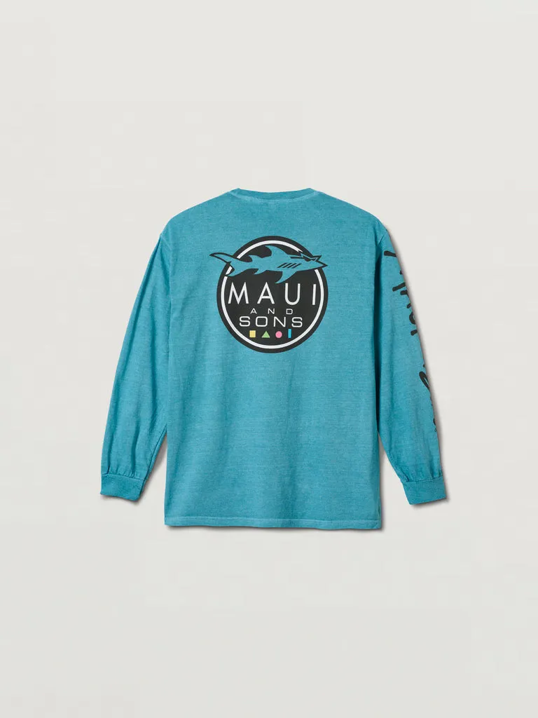 Maui and Sons Shark Logo maglia maniche lunghe cotone