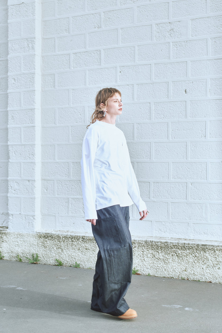 Noskra Longsleeve Logo T-Shirt White maglietta cotone
