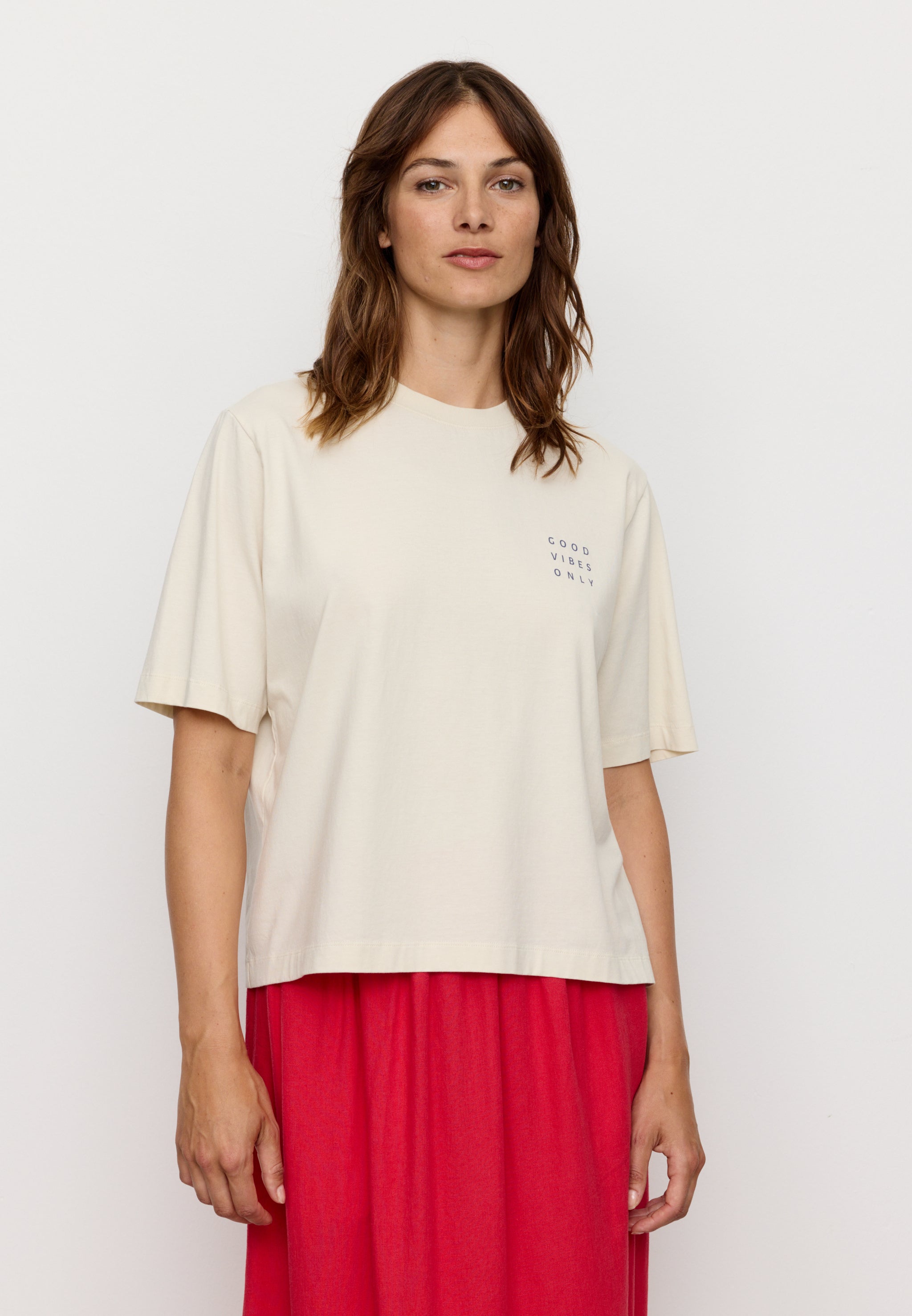 Recolution Azolla Good Vibes t-shirt bianco cotone bio
