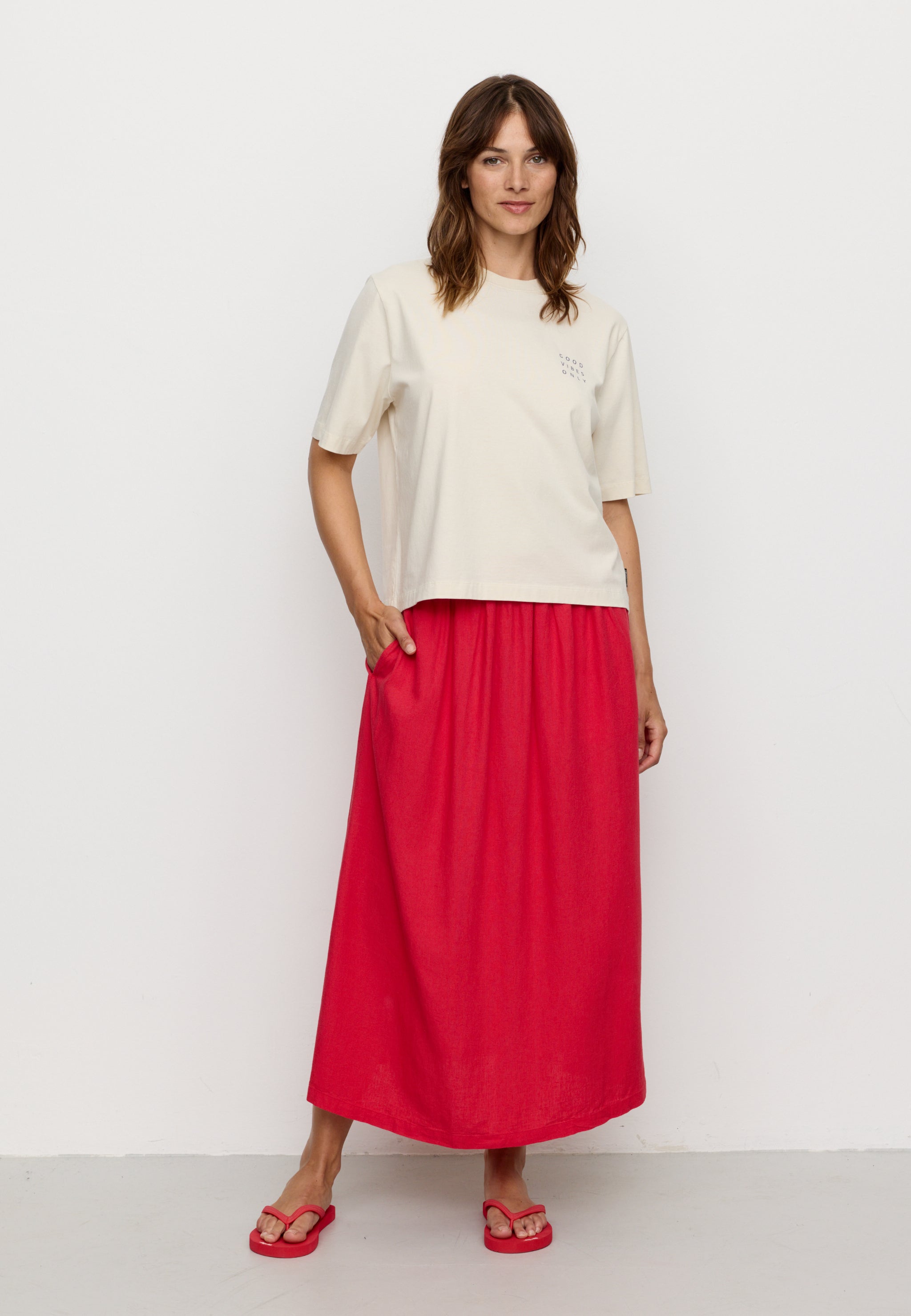 Recolution Azolla Good Vibes t-shirt bianco cotone bio
