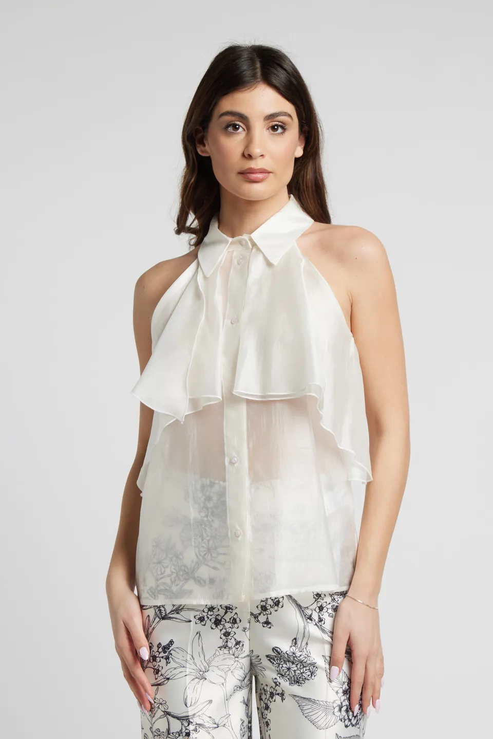Sarah Chole Camicia in Lino 85% Lino