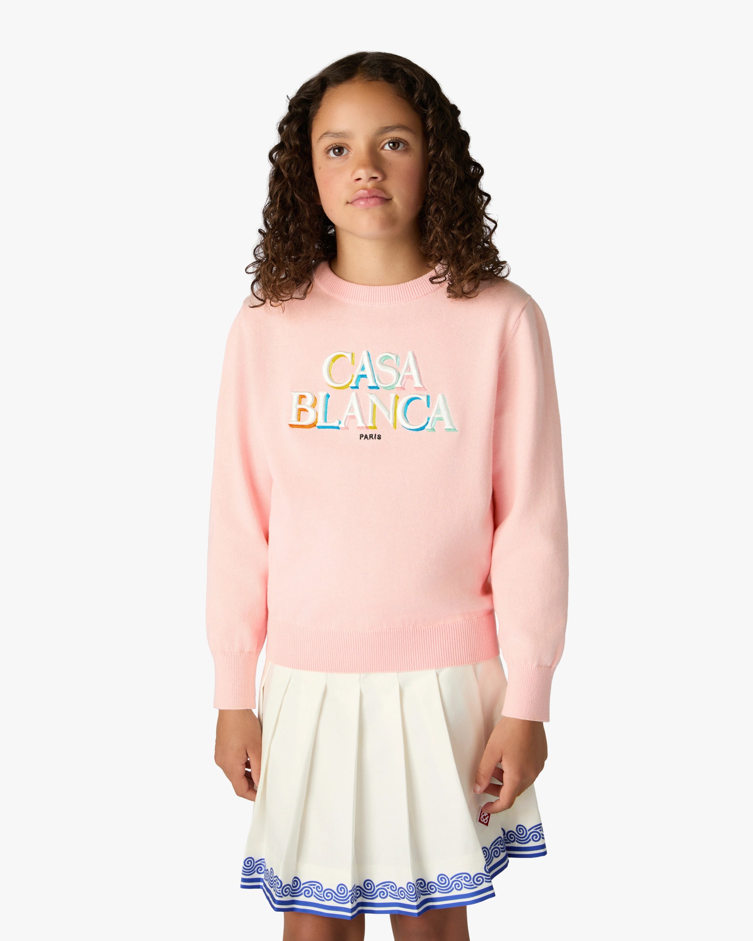 Casablanca Stacked Logo maglione bambina rosa