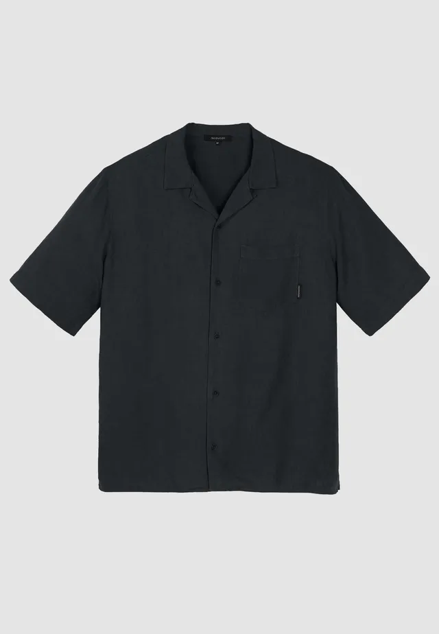 Recolution Cactus camicia uomo nera in lino