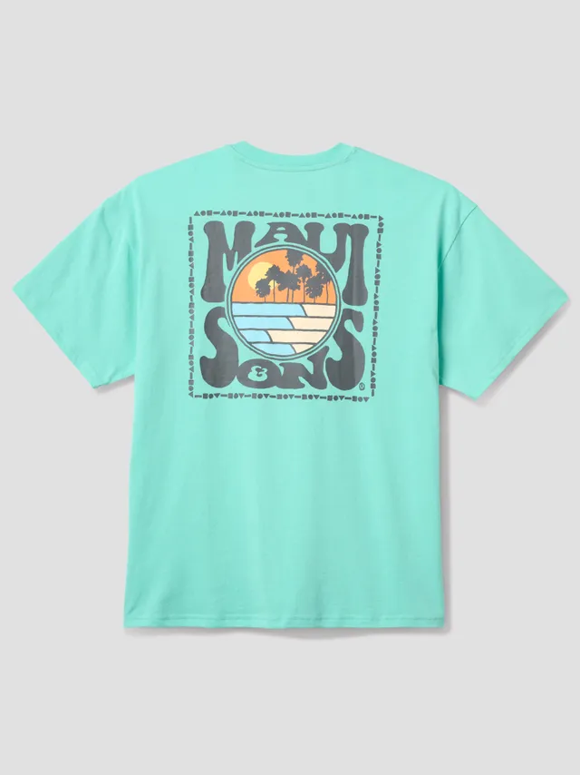 Maui and Sons Fourth Wave t-shirt boxy cotone celadon