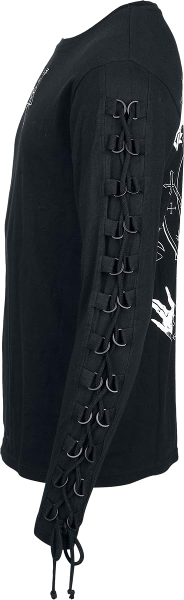 Gothicana by EMP Camicia Nera Allacciata maniche lunghe