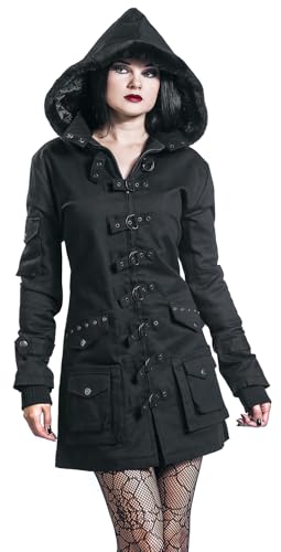 Gothicana by EMP Parka donna nero con rivetti taglia S