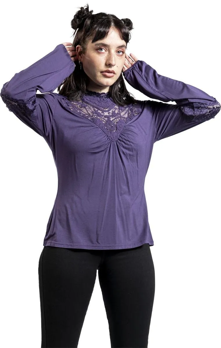 Gothicana by EMP maglia lilla maniche lunghe scollo rotondo