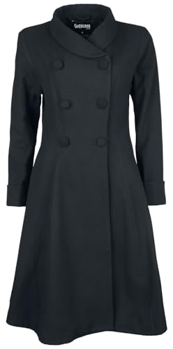 Gothicana by EMP Cappotto Nero Doppia Abbottonatura Taglia L