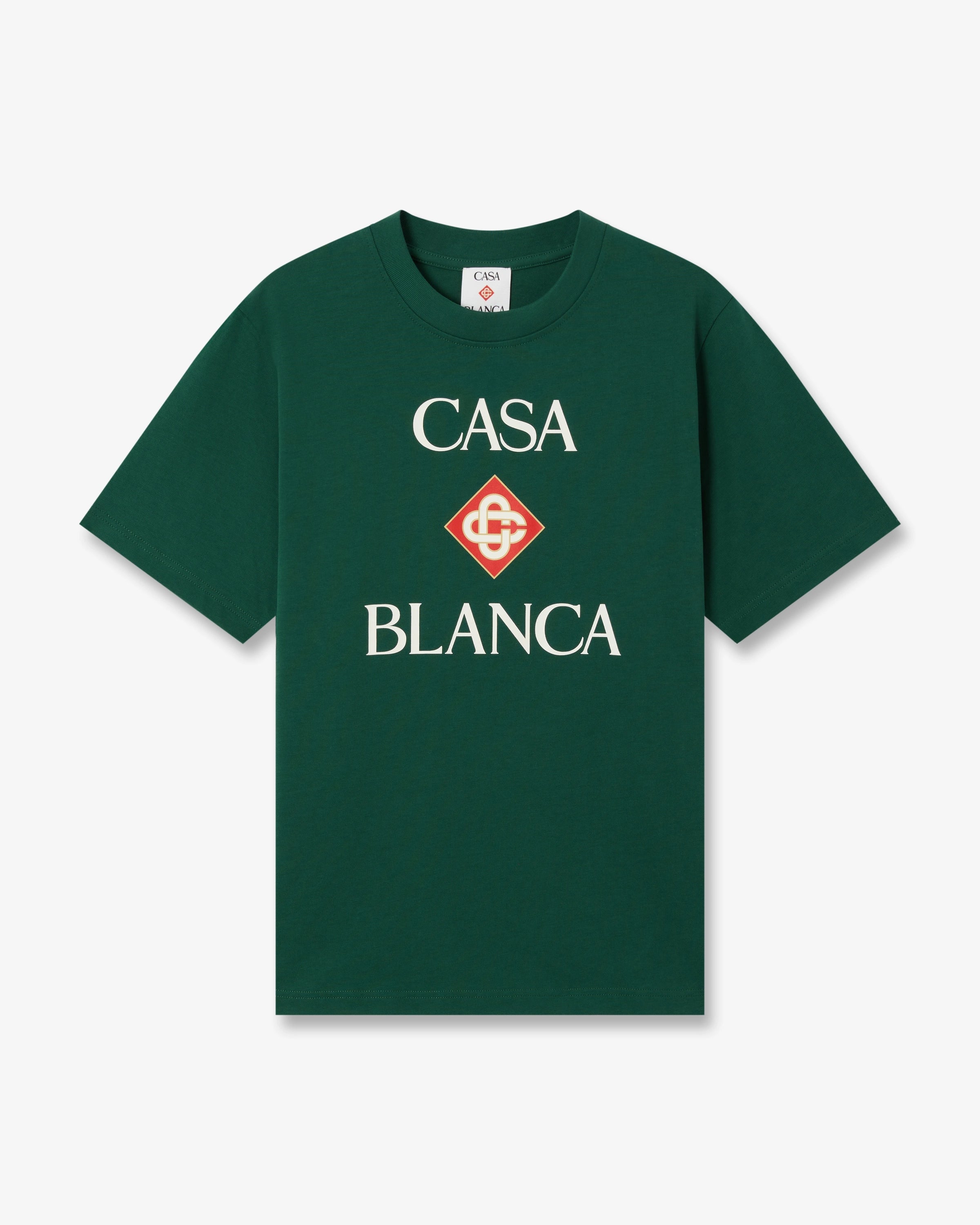 Casablanca Diamond Logo t-shirt verde cotone M