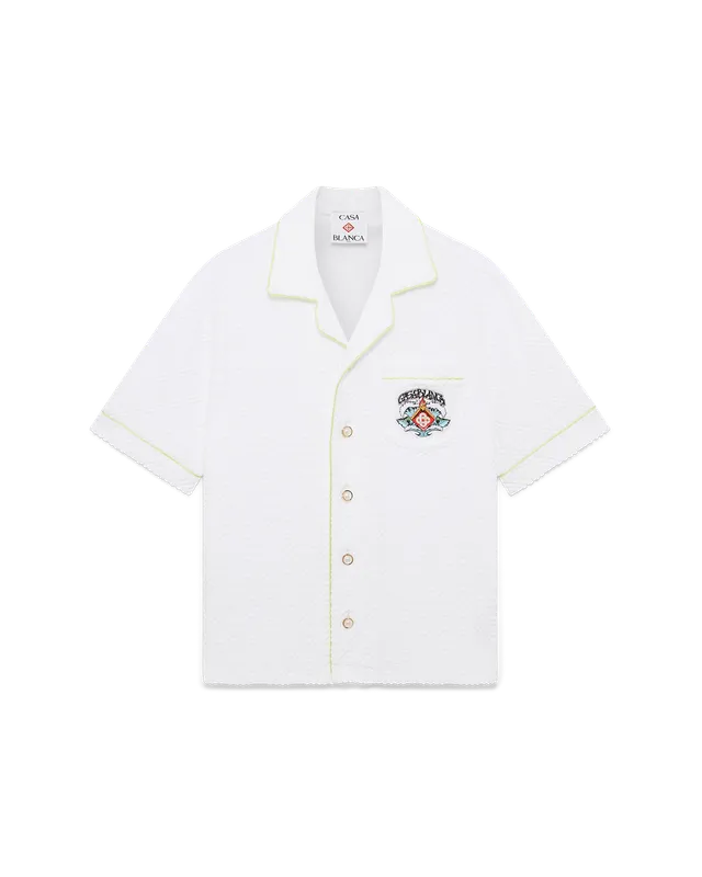 Casablanca Towelling camicia bianca spugna ricamata