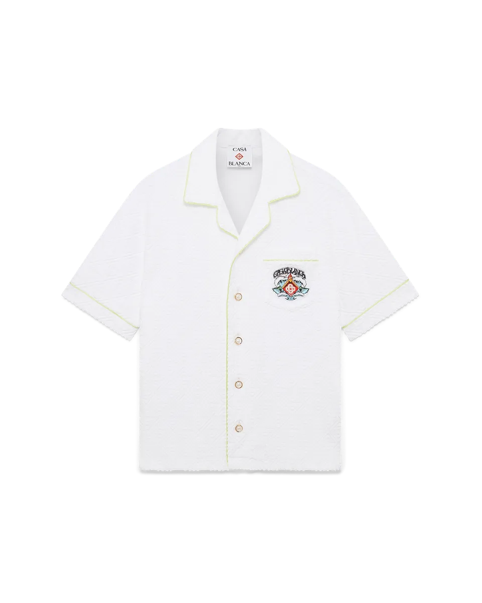 Casablanca Towelling camicia bianca spugna ricamata