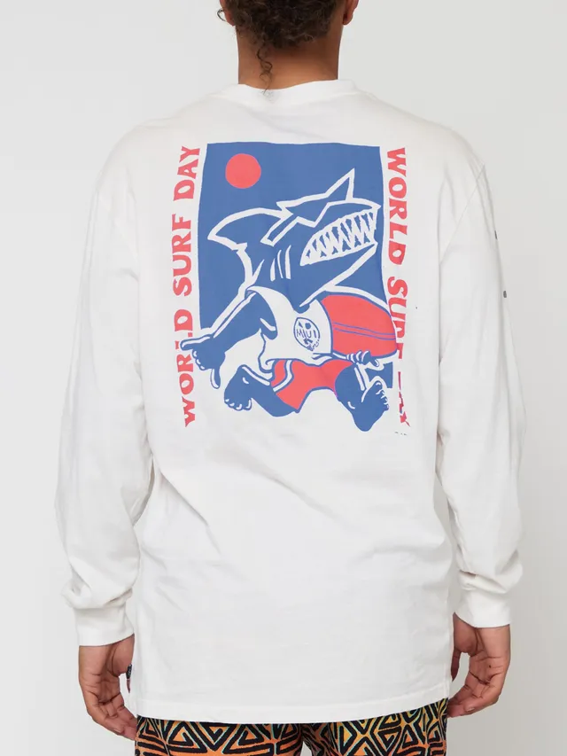 Maui and Sons World Surf maglia manica lunga blanc de blanc cotone
