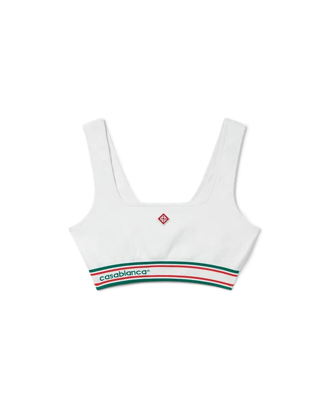 Casablanca Seamless Bralette reggiseno bianco elasticizzato